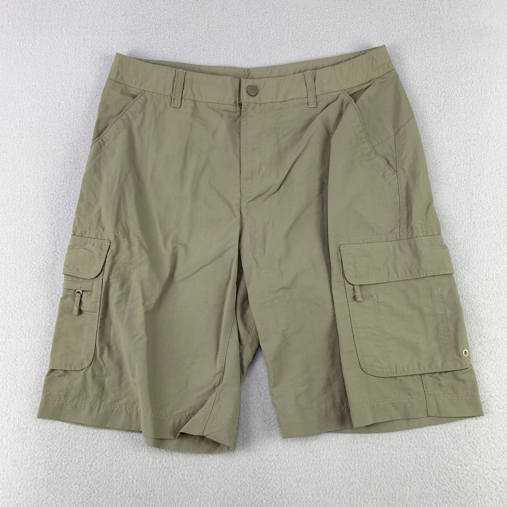 REI Sahara Cargo Shorts Womens 10 Green Hiking Outdoor Nylon Lightweight Pocket